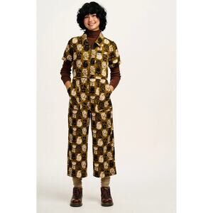 Lucy & Yak Jumpsuit Womens 18 Plus Green Zela Print Ragan Organic Cotton Cropped